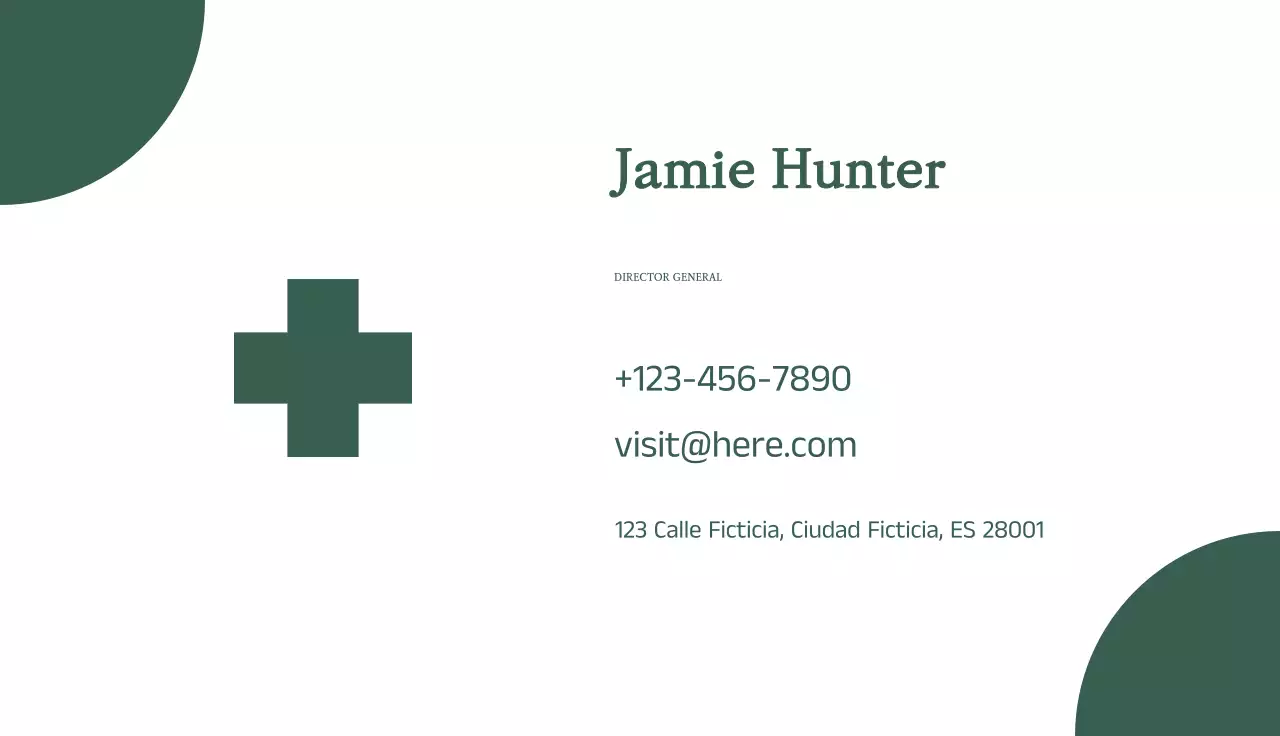 tarjeta de visita minimalista verde