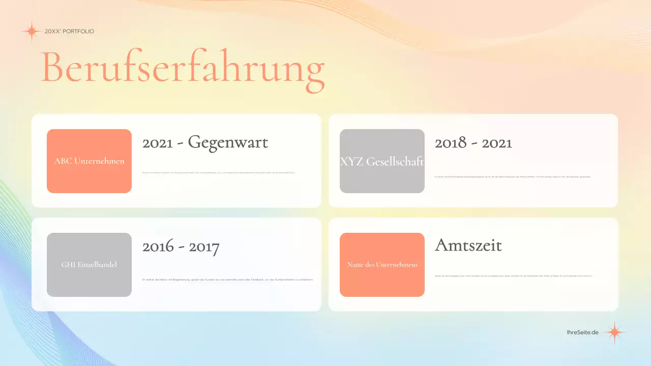 pastellfarbenes elegantes Marketing-Portfolio