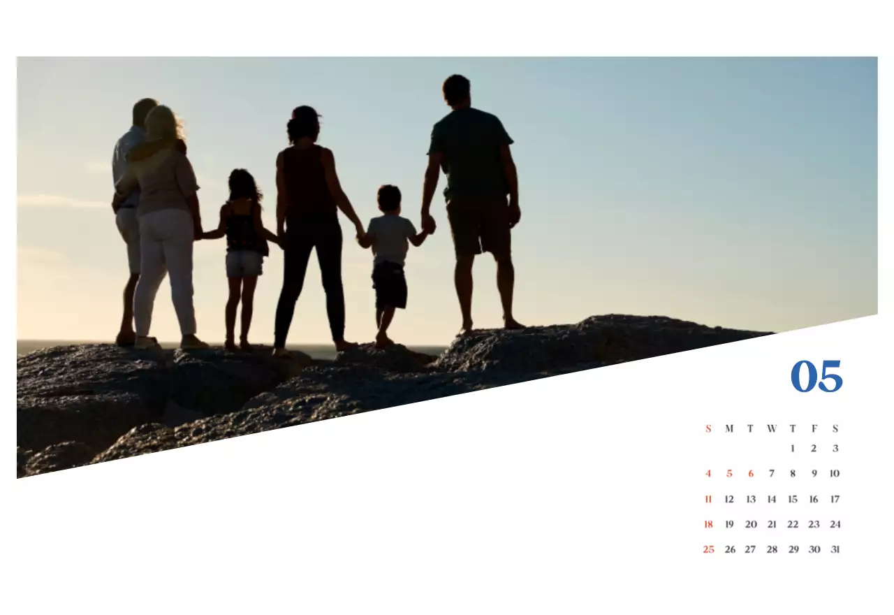 Calendrier hospitalier moderne bleu