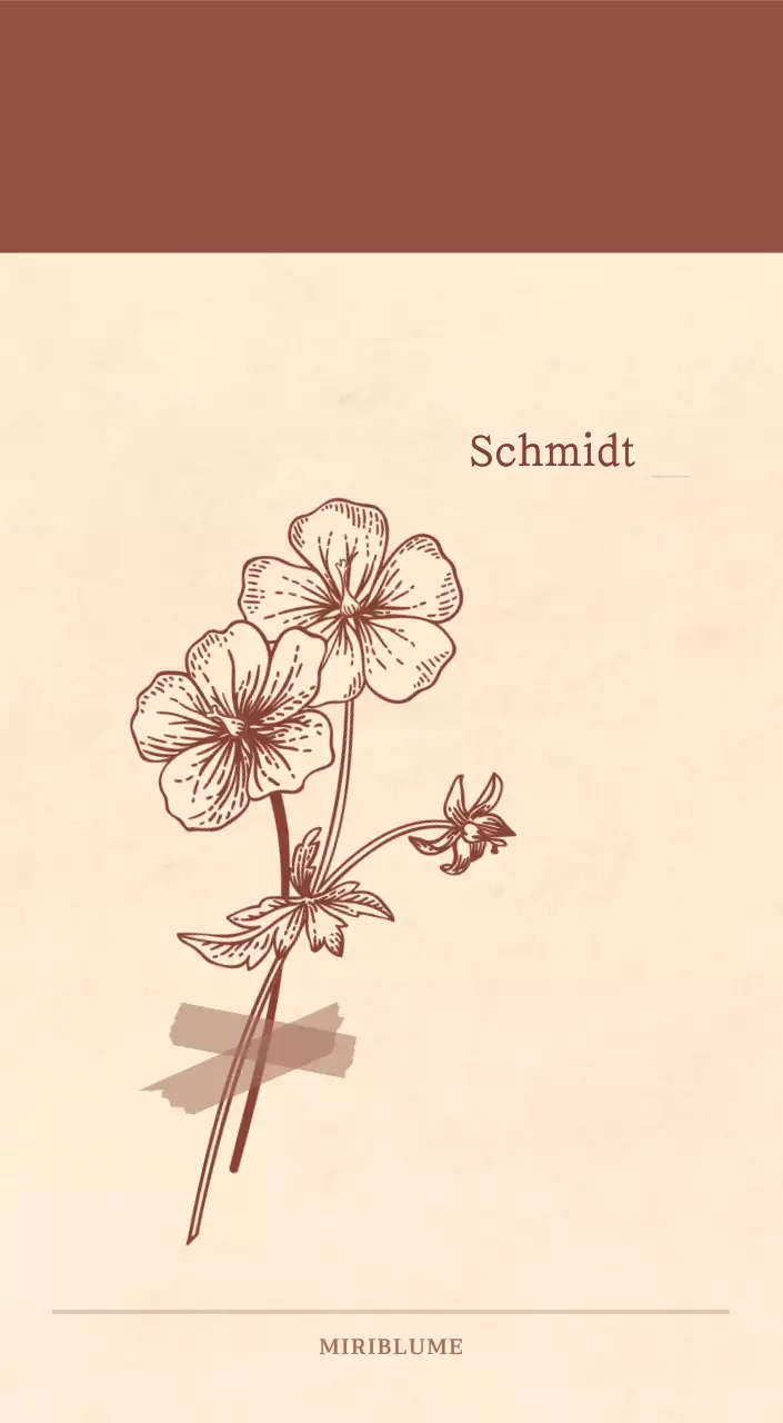 Ein sentimentaler Blumenkalender in hellbraunem und braunem Wollpapierkonzept