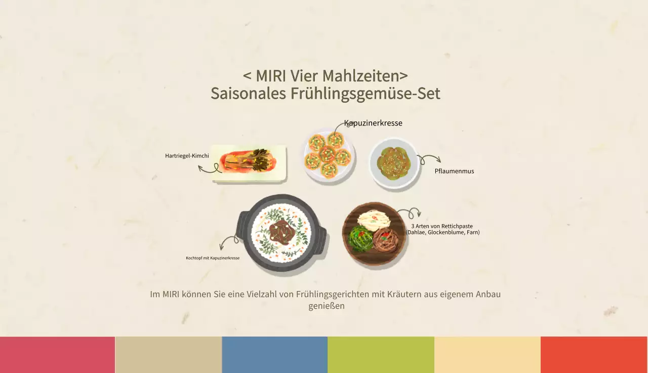 Beige Traditioneller Speisekalender