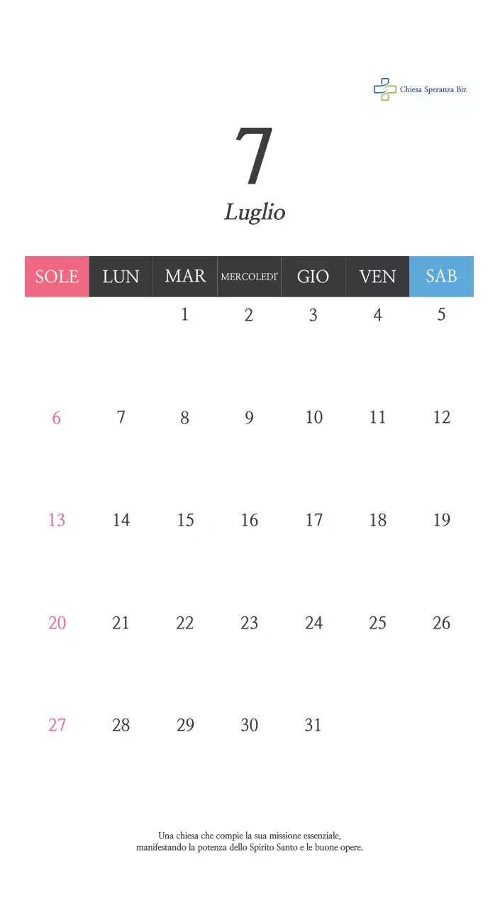 Promozione della chiesa biblica in calligrafia semplice