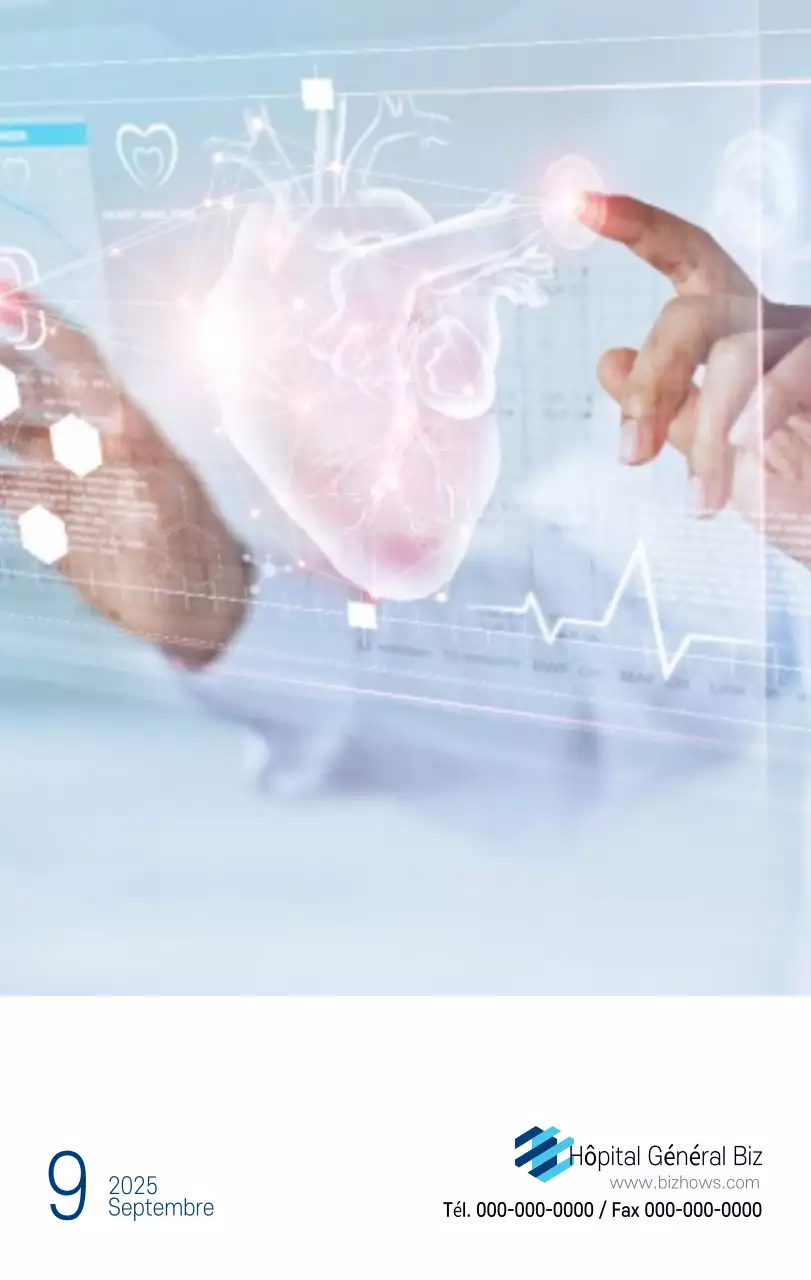 Calendrier promotionnel d'hôpital simple blanc marine