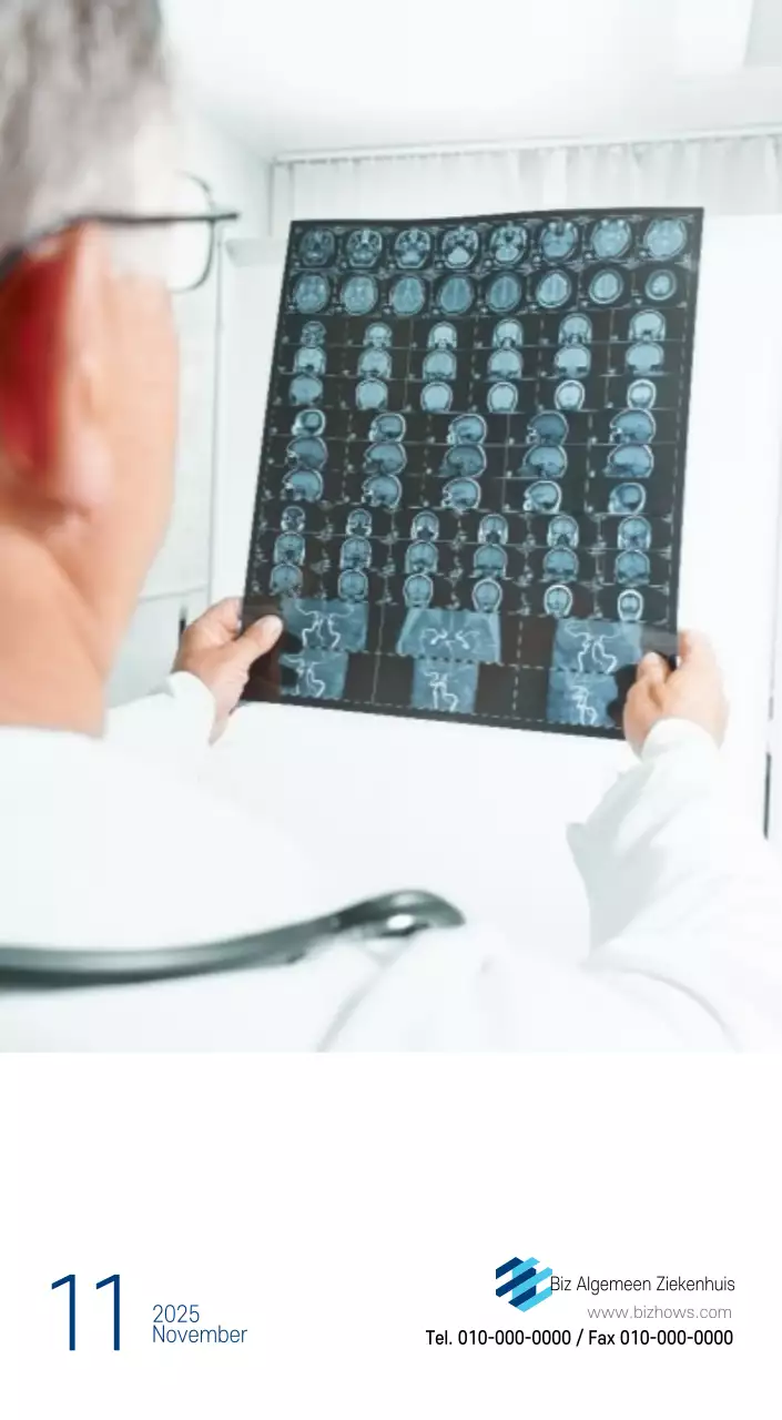 Navy Witte Eenvoudige Ziekenhuis Promotiekalender