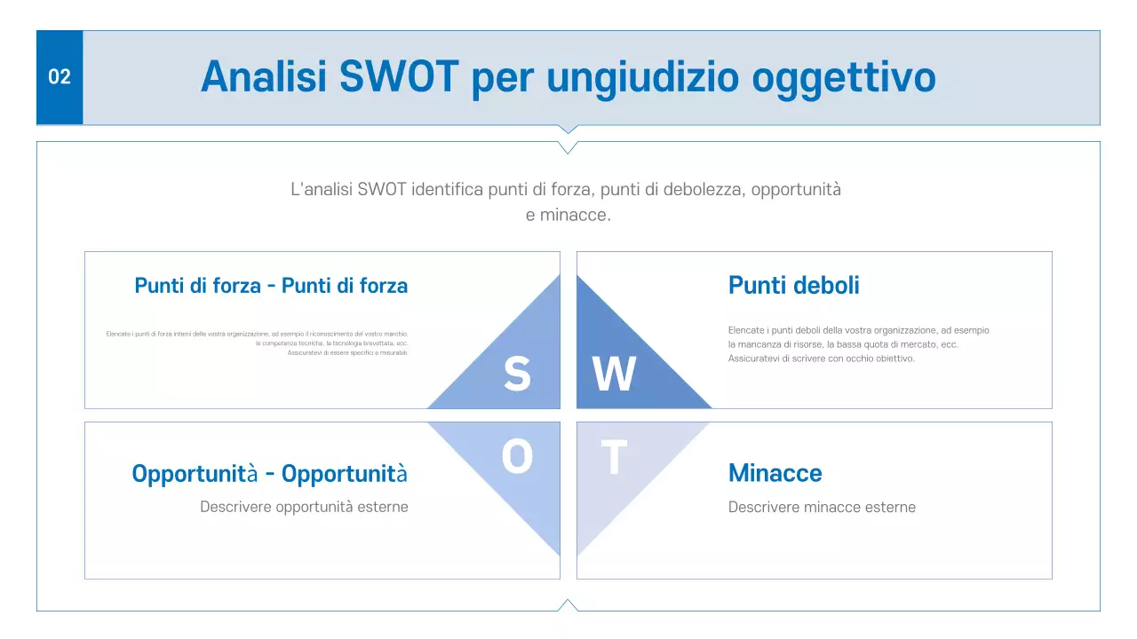 Prospetto aziendale moderno blu