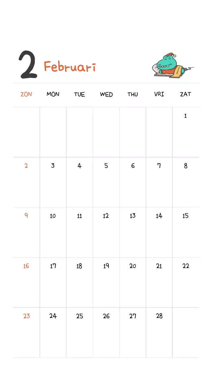 Een kalender met een schattig Ago-illustratieconcept