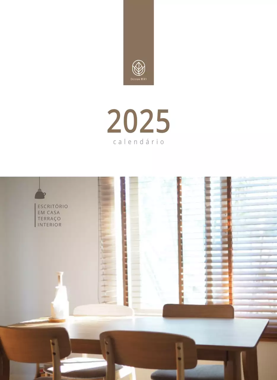 Calendário interior minimalista bege