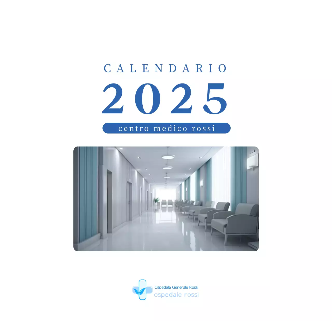 Calendario ospedaliero moderno blu