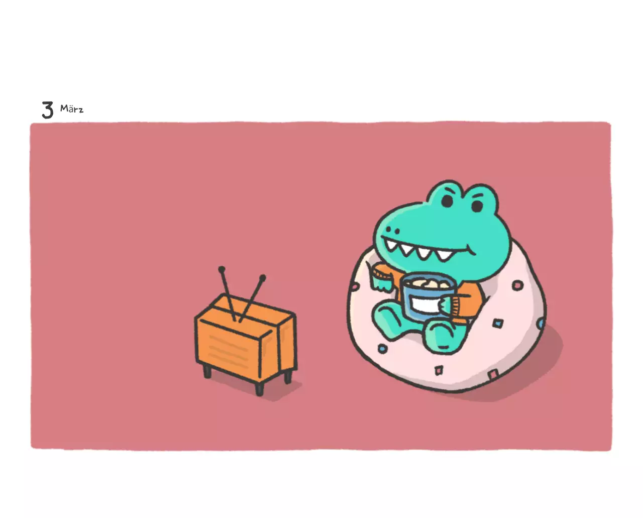 Ein Kalender mit einem niedlichen Ago-Illustrationskonzept