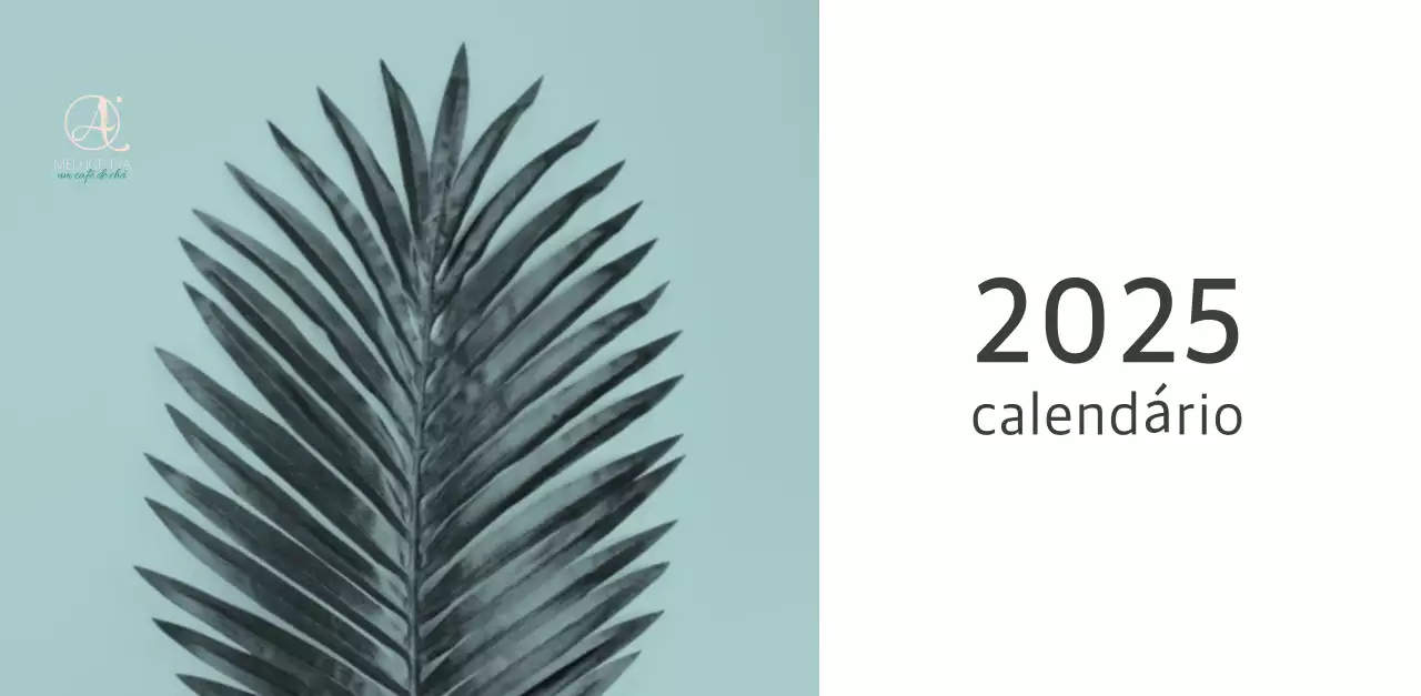 Calendário botânico da natureza branco e limpo