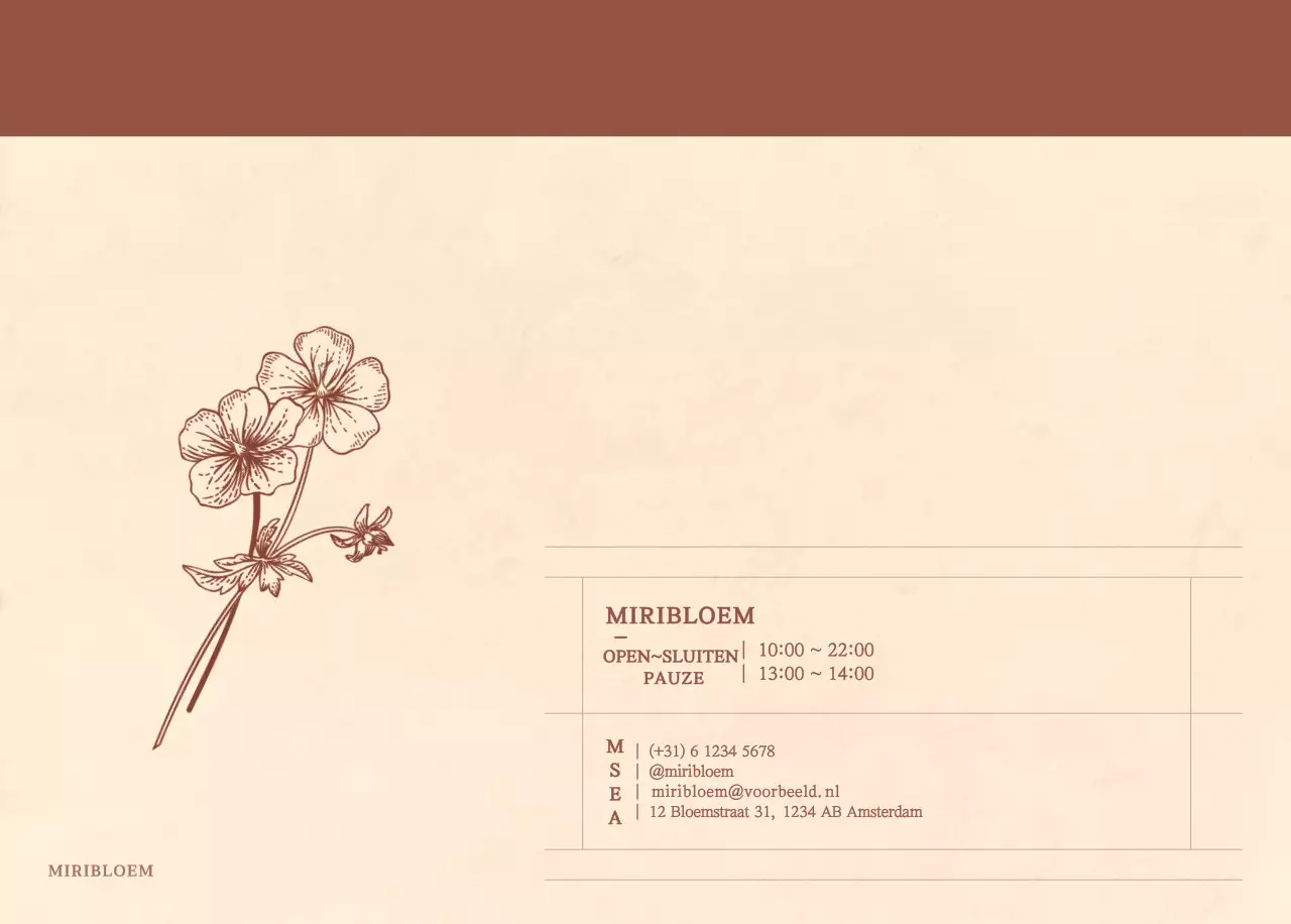 Een sentimentele bloemenkalender in lichtbruin en bruin geweven papierconcept