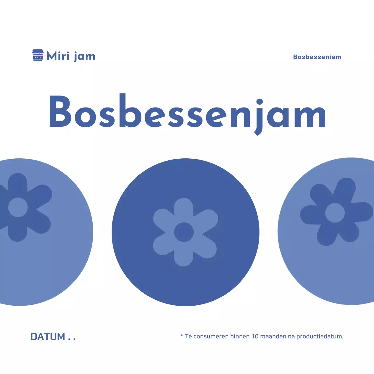 Blauwe simpele jam tag