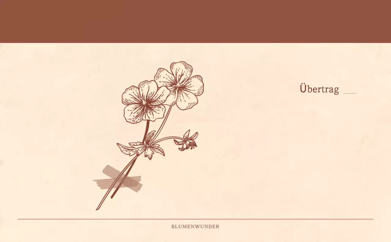 Ein sentimentaler Blumenkalender in hellbraunem und braunem Wollpapierkonzept