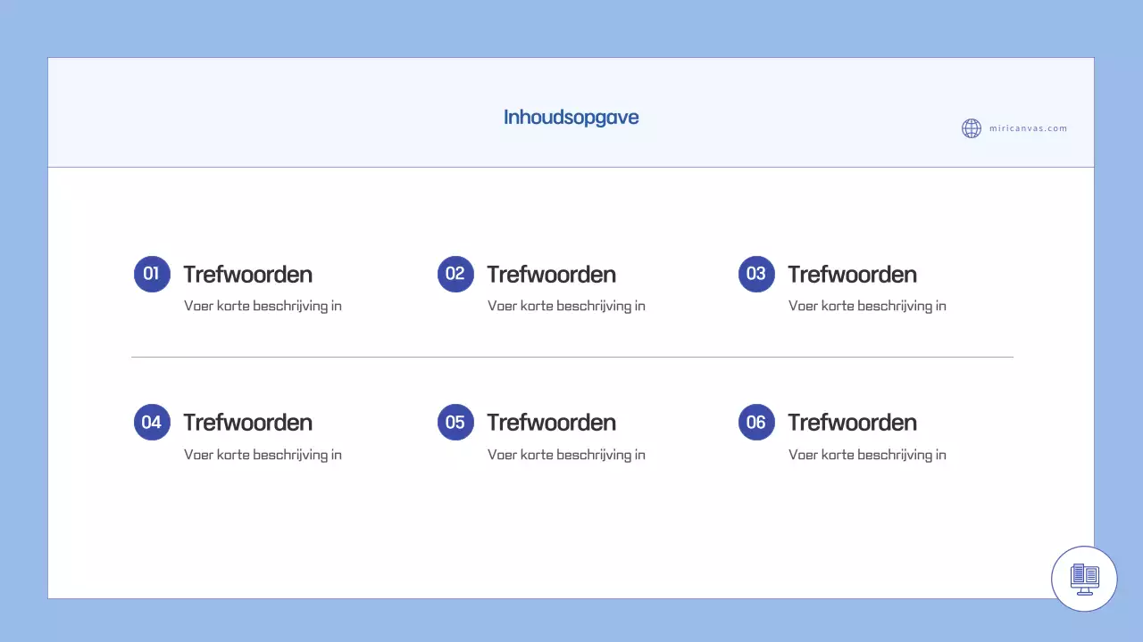 Lichtblauwe eenvoudige voorstelplanning
