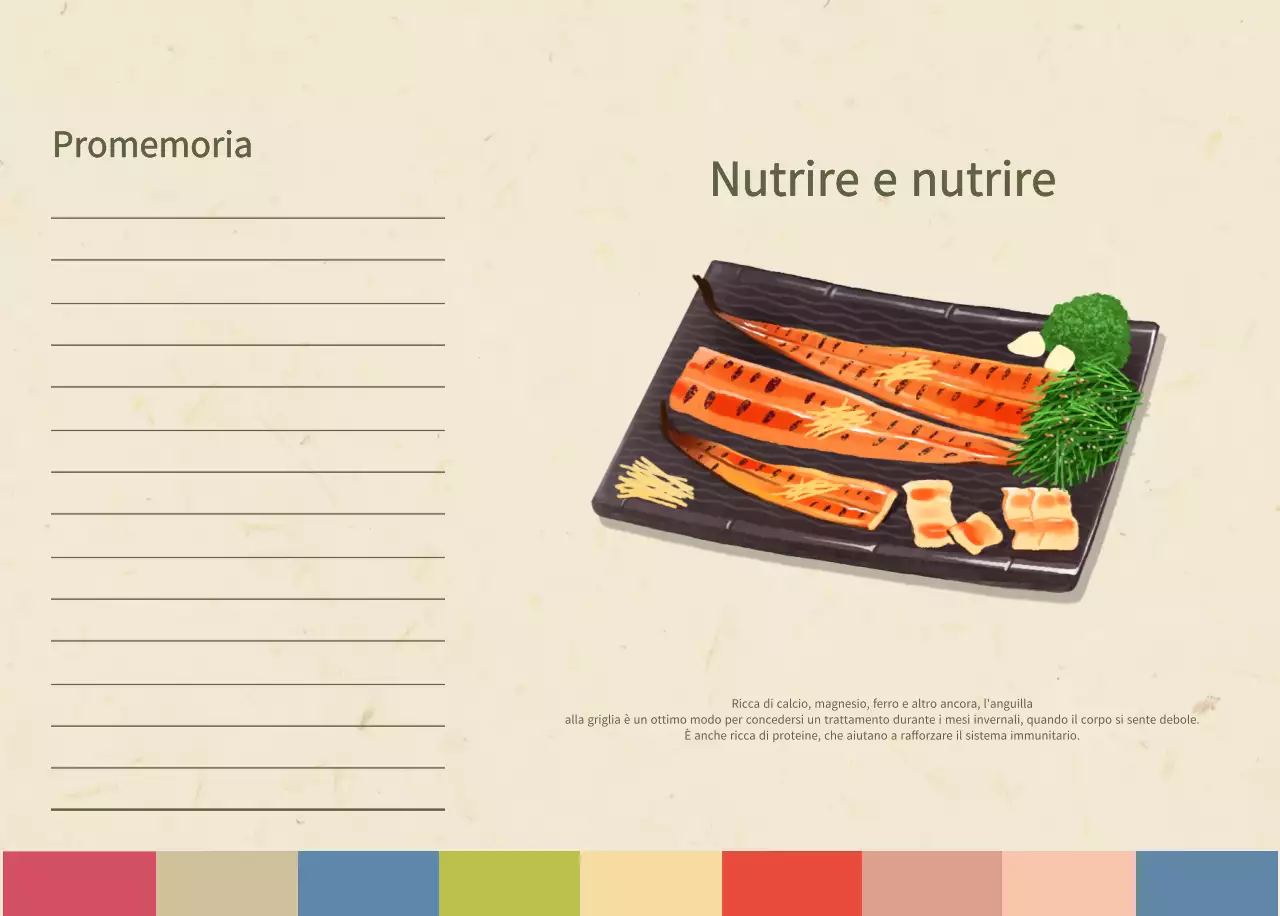 Calendario alimentare tradizionale beige