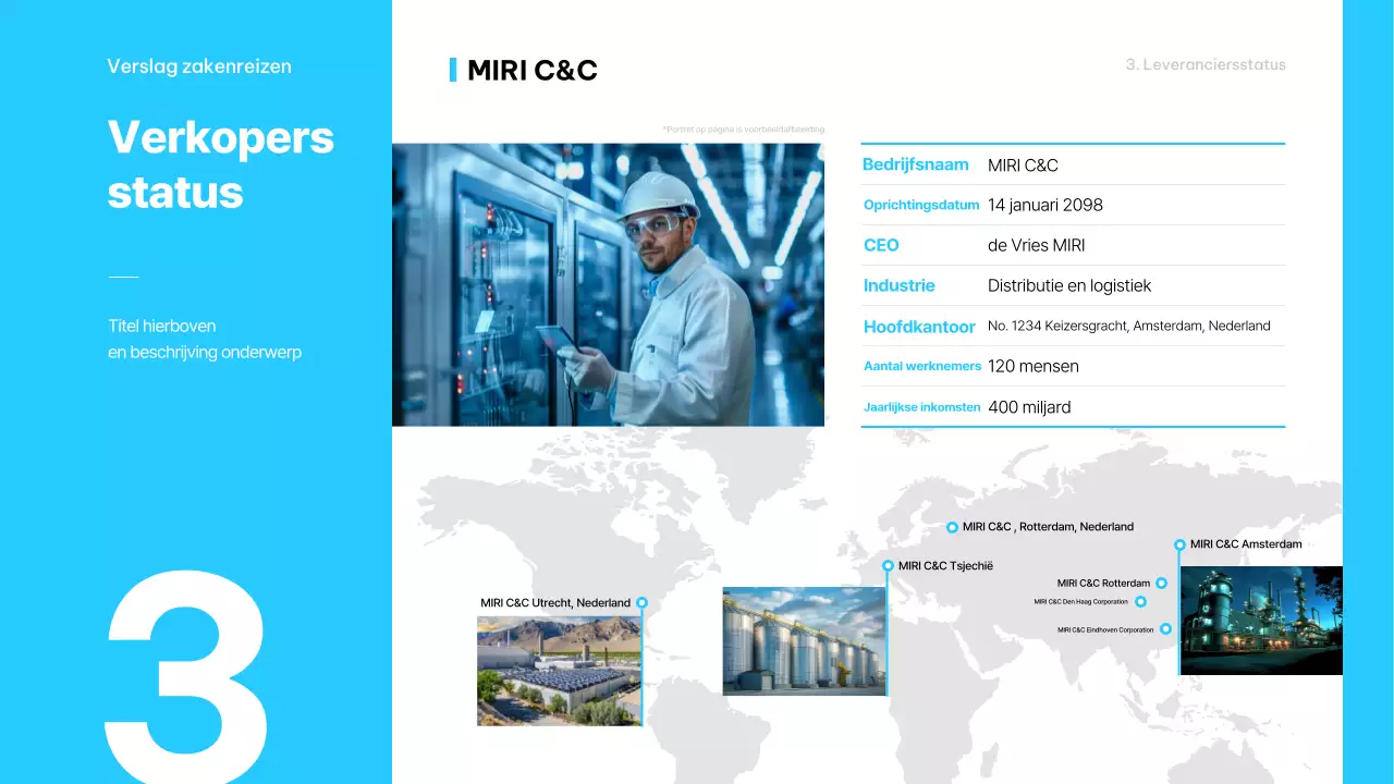 Lichtblauwe minimalistische zakenreis beschrijving