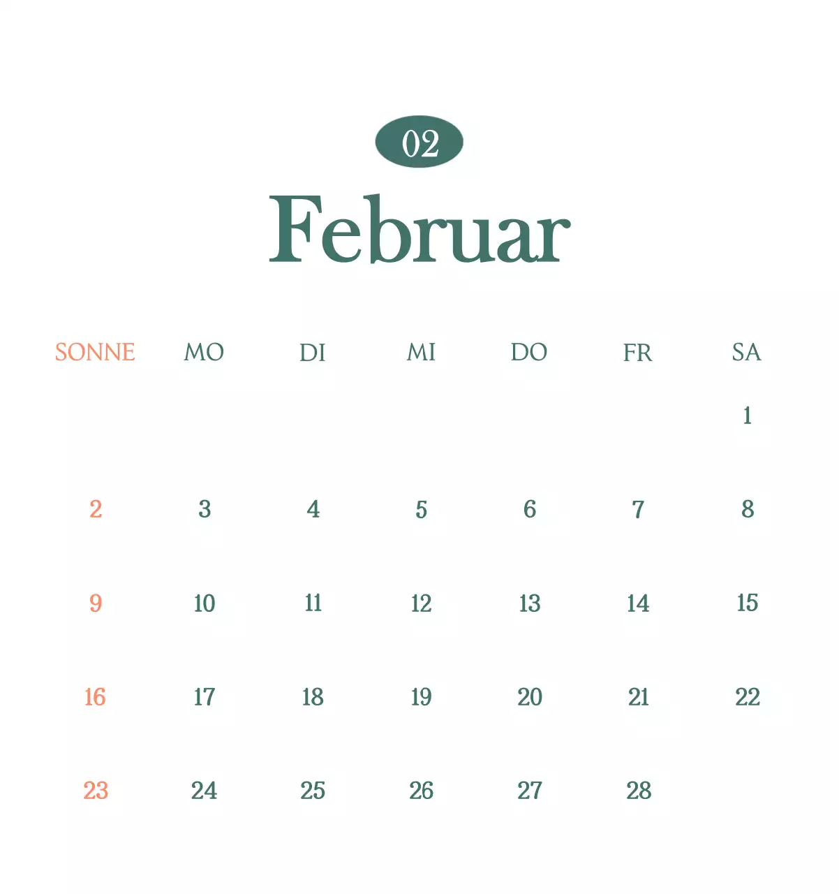 Ein moderner Café-Kalender mit Empfehlungen für das Getränk des Monats