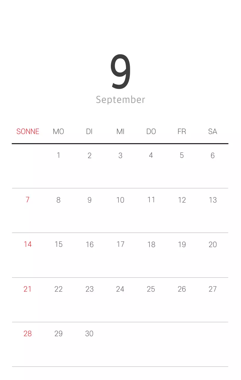 Weißer sauberer botanischer Naturkalender