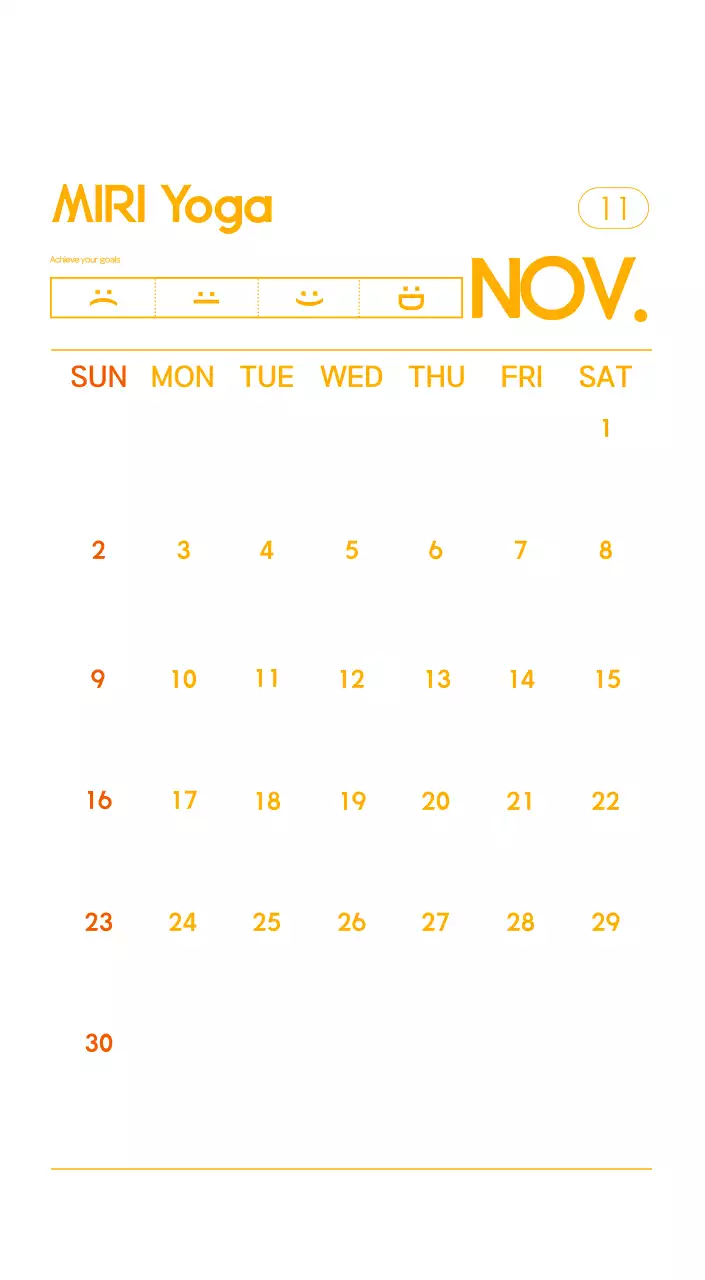 Orange Minimalist Yoga Promotional Calendar