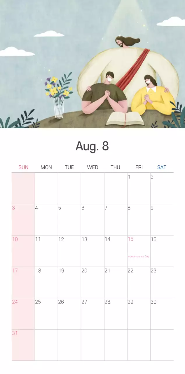 Ilustrasi gereja yang bersih dengan warna pastel