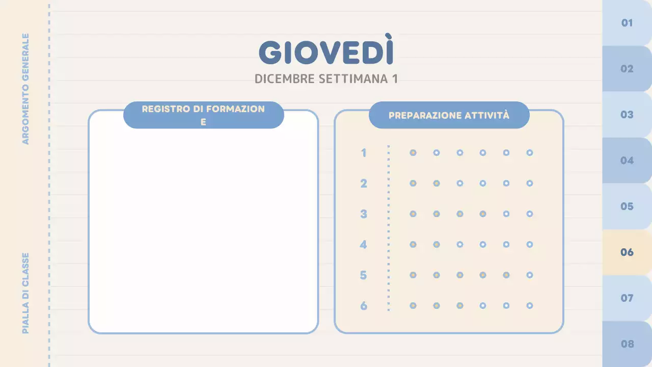 planner di classe a tinta unita blu