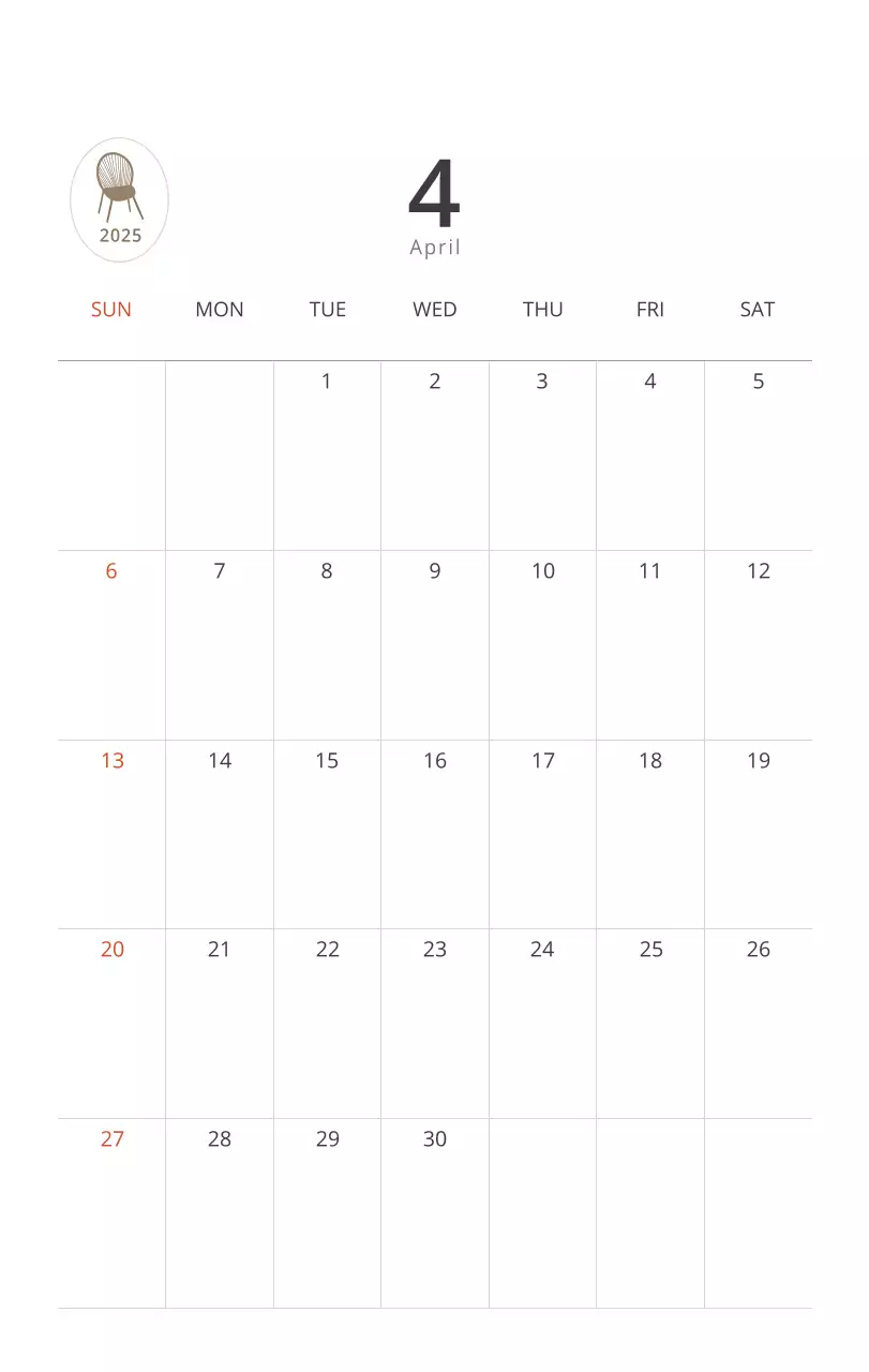 Kalender interior minimalis berwarna krem