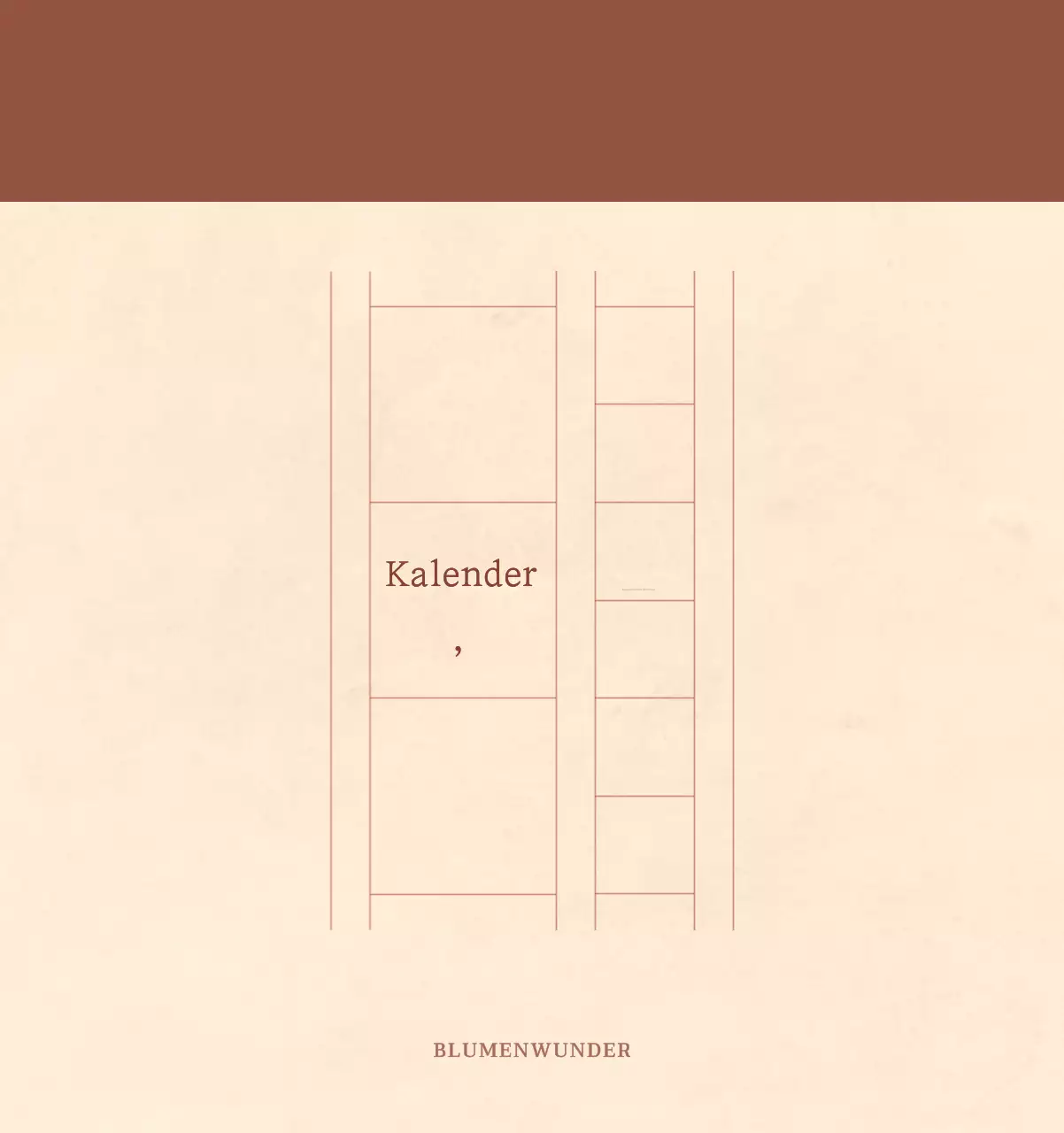 Ein sentimentaler Blumenkalender in hellbraunem und braunem Wollpapierkonzept