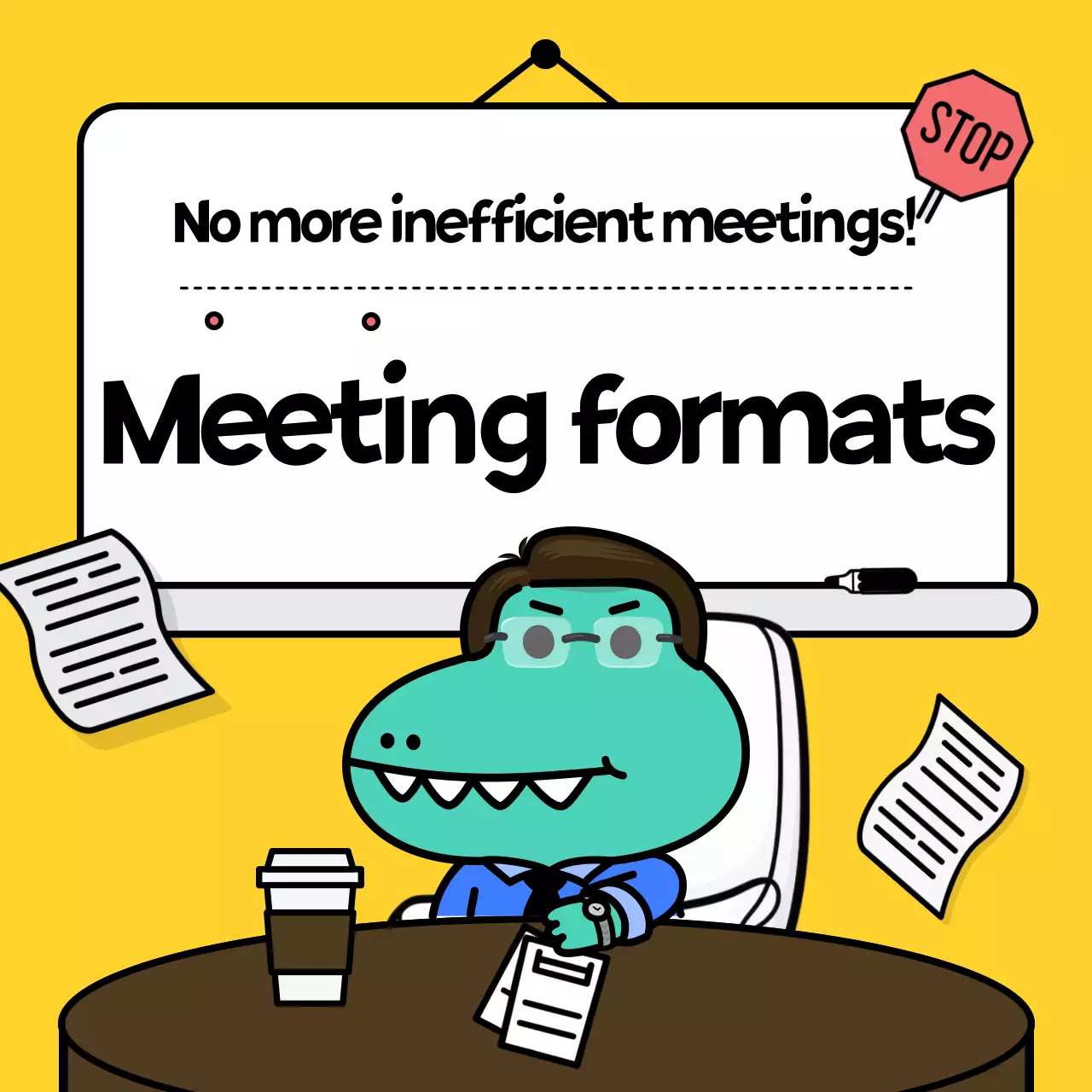 Guia de reunião em quadrinhos amarelos Instagram Carousel