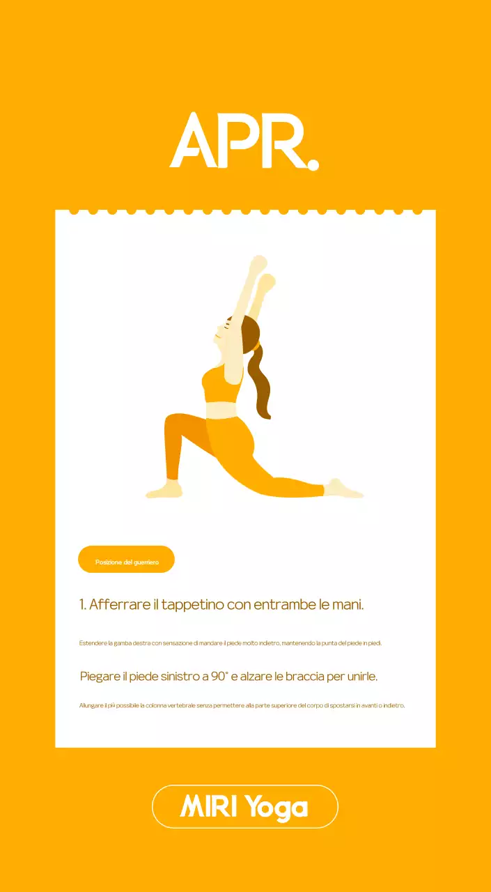 Calendario promozionale arancione dello yoga minimalista