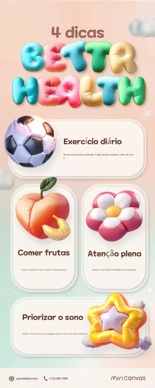colorido moderno estilo de vida saudável dicas guia