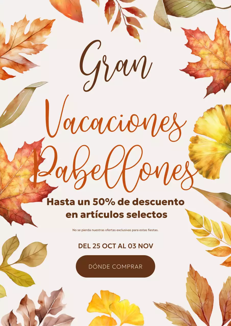 beige elegante promoción de vacaciones