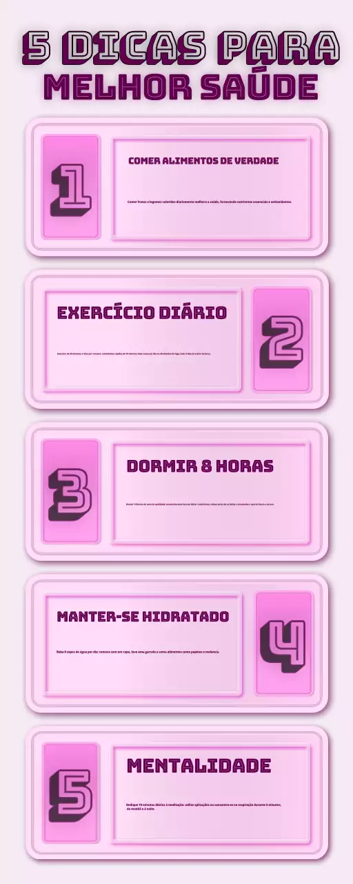 guia de hábitos de saúde básicos cor-de-rosa