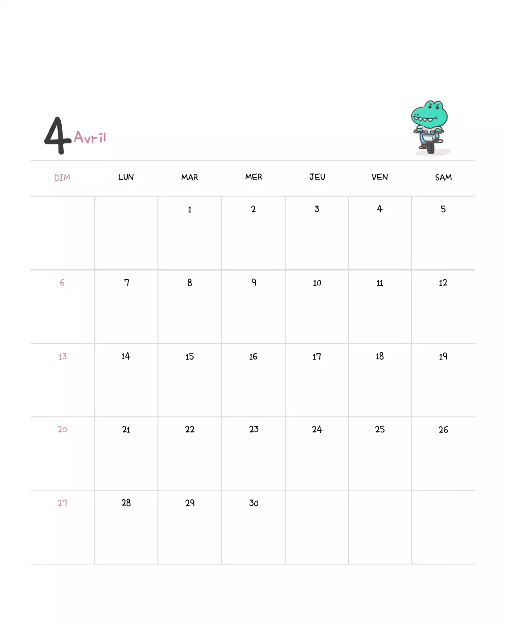 Un calendrier avec un concept d'illustration Ago mignon