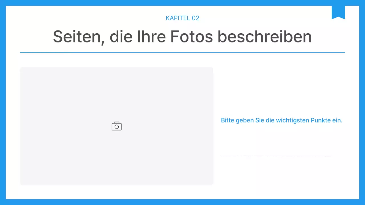 Einfacher Unternehmensbericht in Blau und Weiß