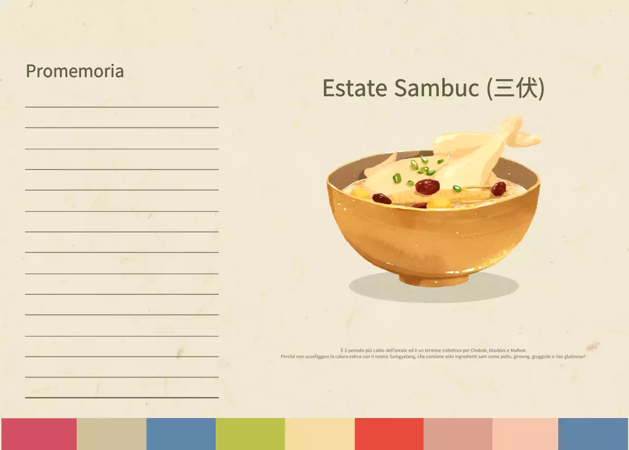 Calendario alimentare tradizionale beige