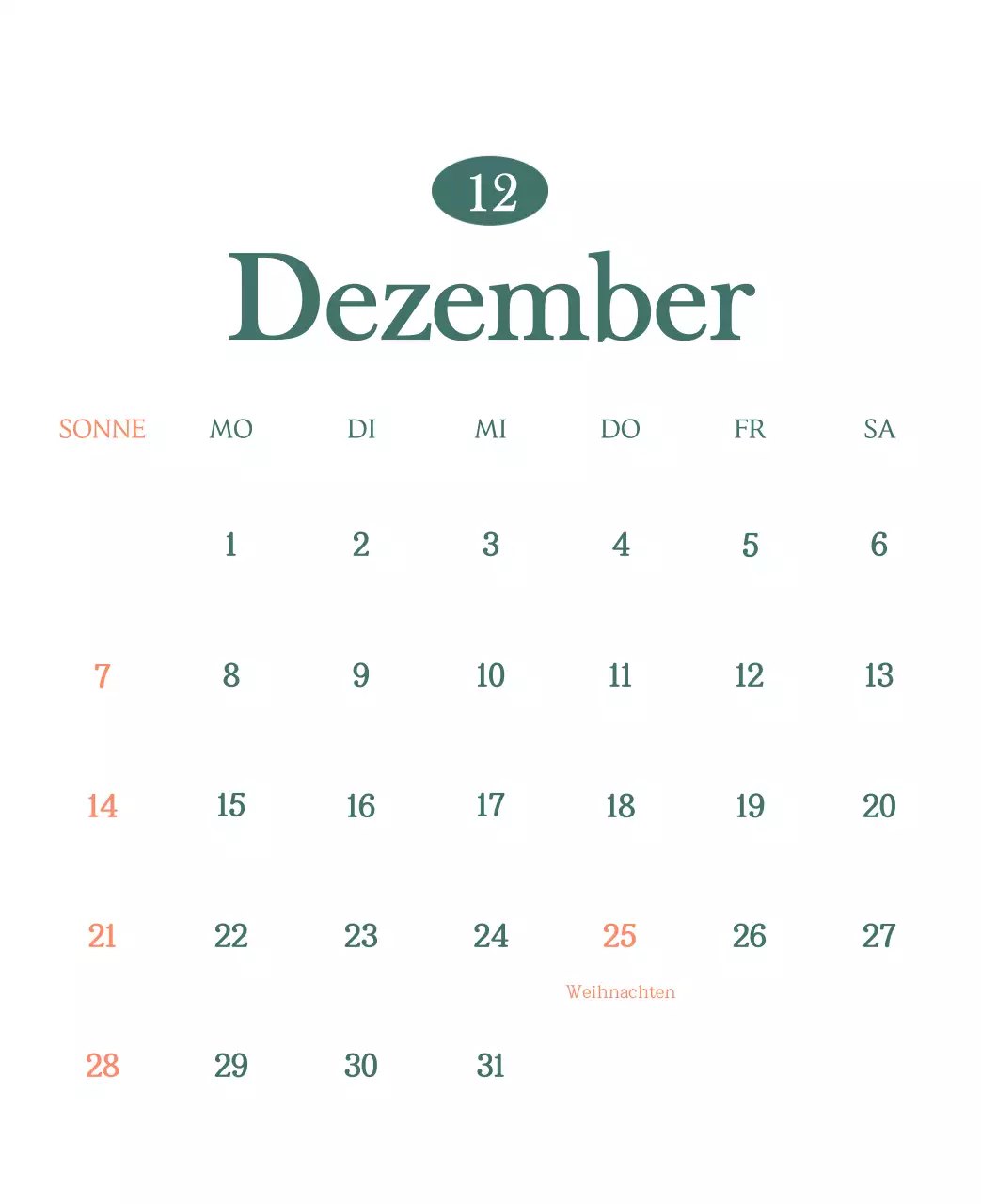 Ein moderner Café-Kalender mit Empfehlungen für das Getränk des Monats