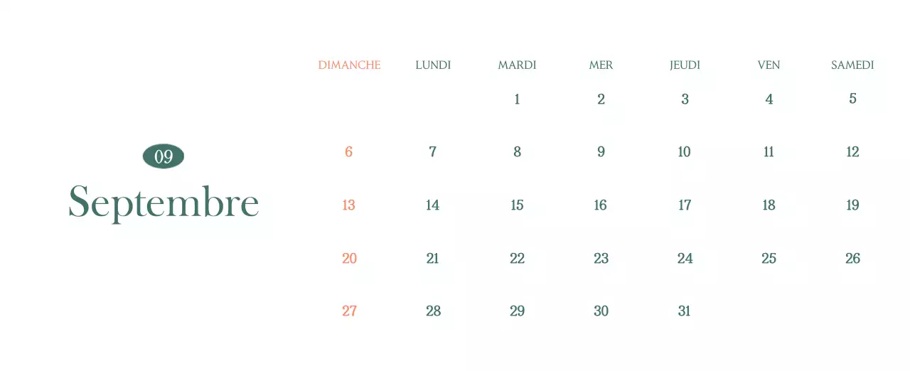 Un calendrier moderne pour les cafés avec des recommandations sur la boisson du mois.