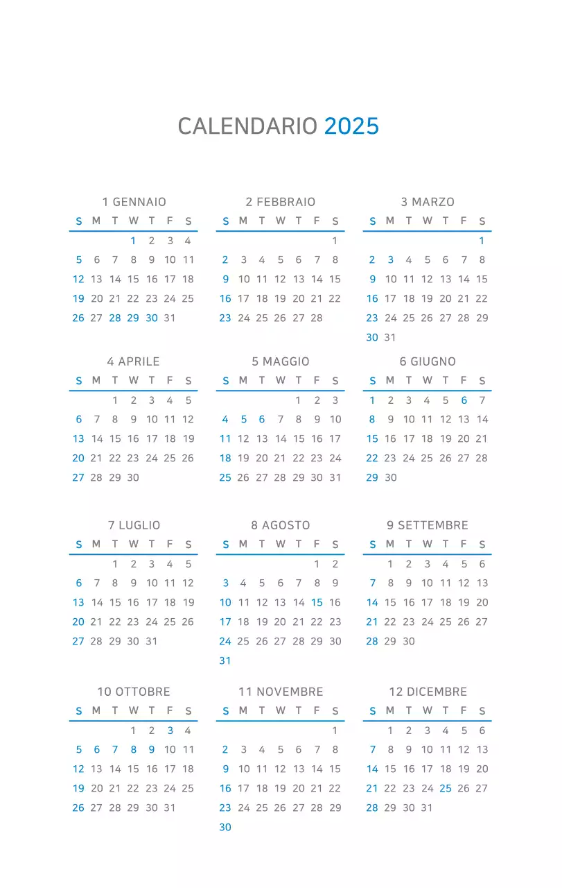 Calendario moderno blu Promozioni aziendali