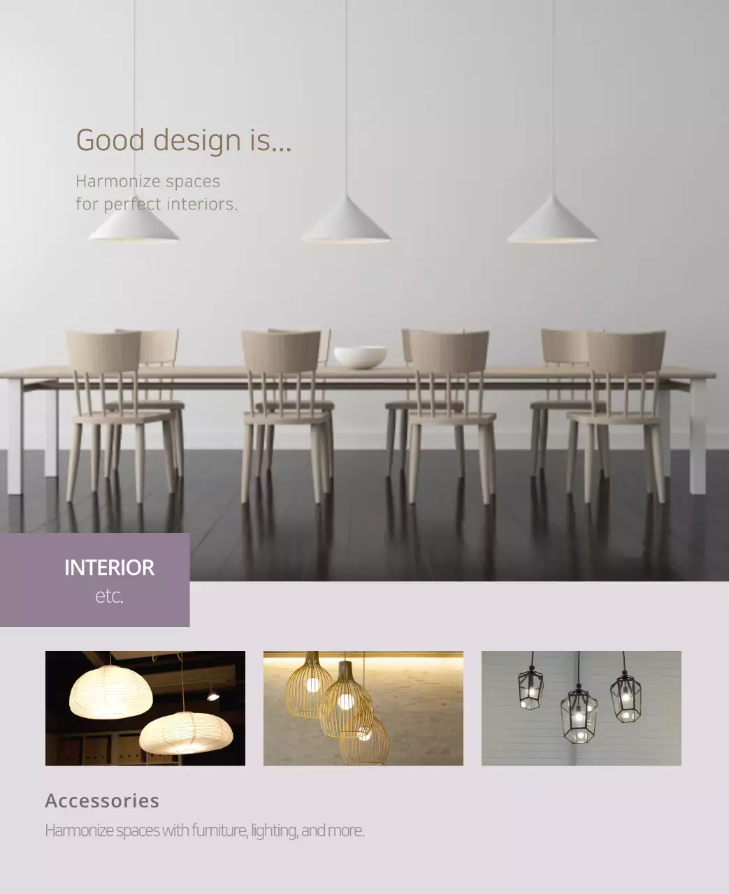 Kalender interior minimalis berwarna krem