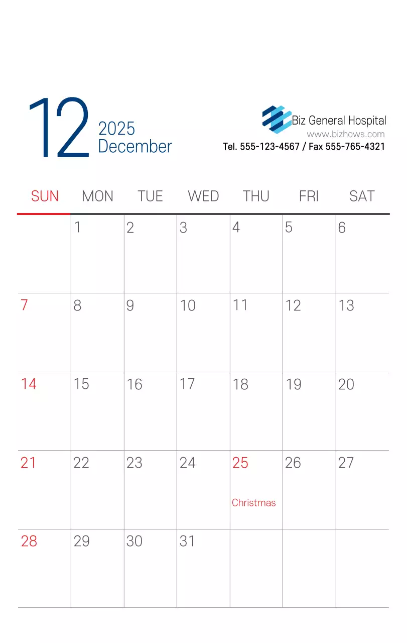 Kalender Promosi Rumah Sakit Sederhana Putih Angkatan Laut