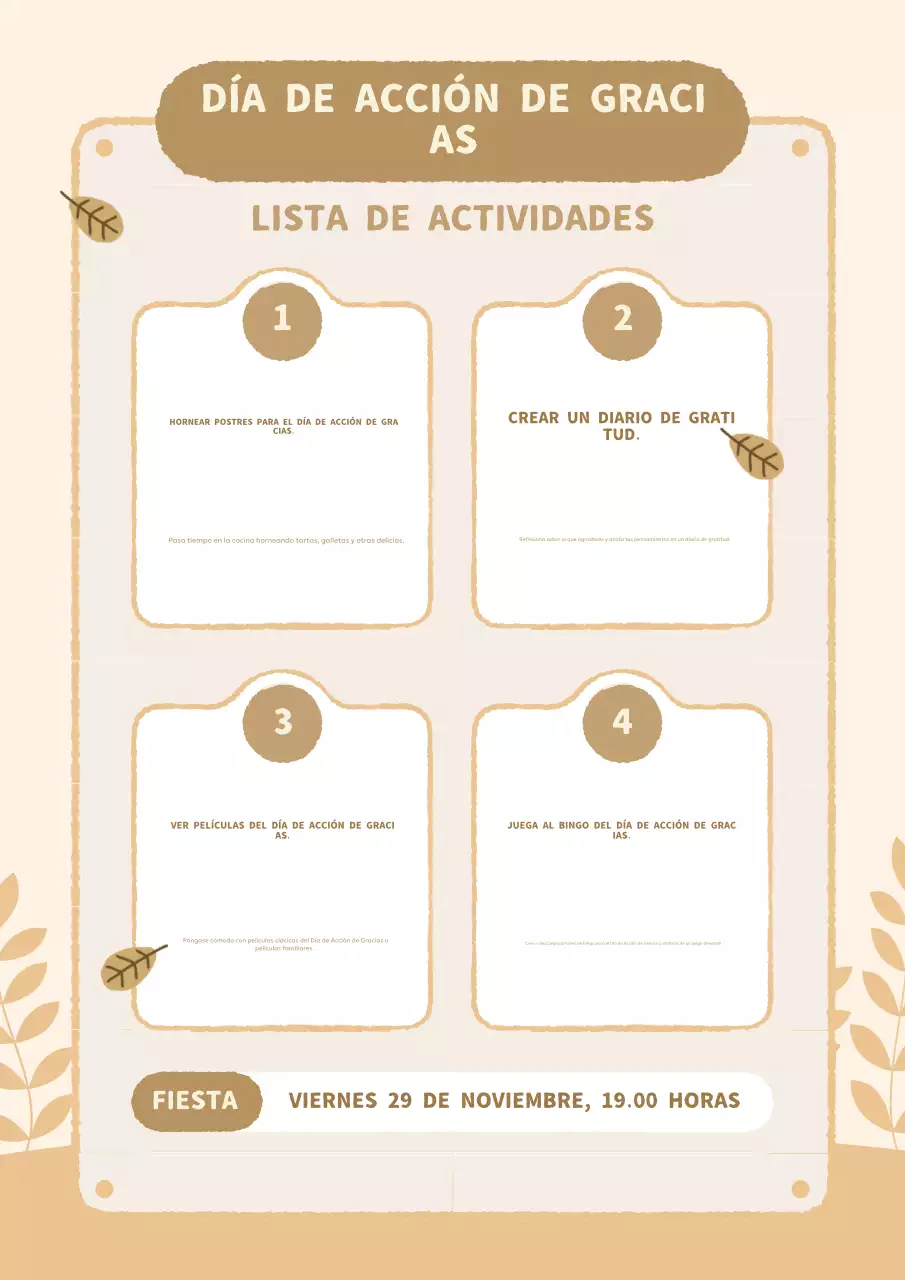 beige clean acción de gracias guía de actividades