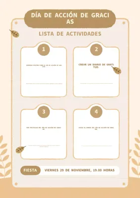 beige clean acción de gracias guía de actividades