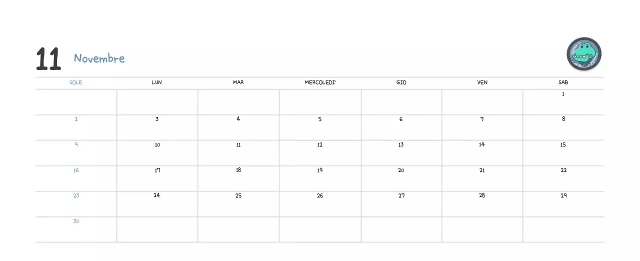 Un calendario con un simpatico concetto di illustrazione di Ago