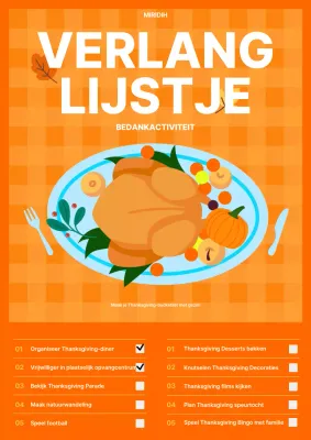 oranje retro Thanksgiving checklist