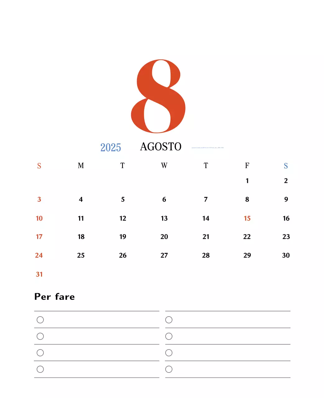 Calendario della memoria di concezione retrò in rosso