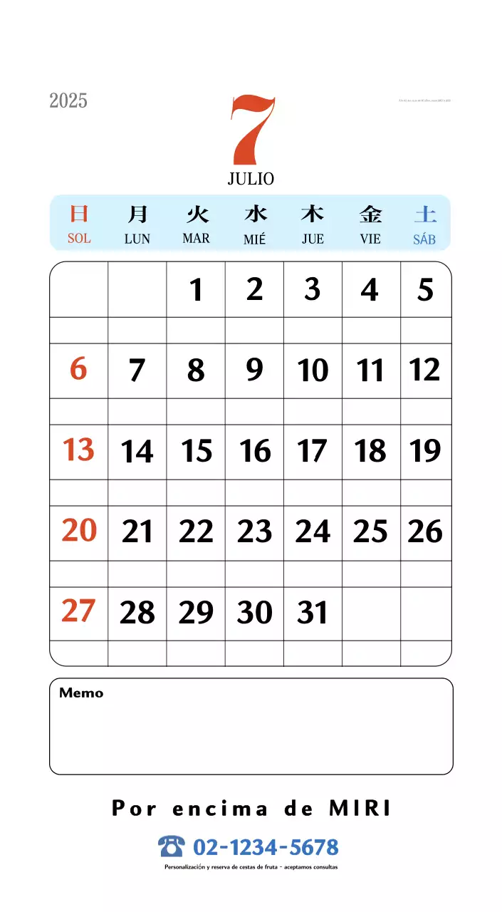 Calendario retro concept memory en rojo