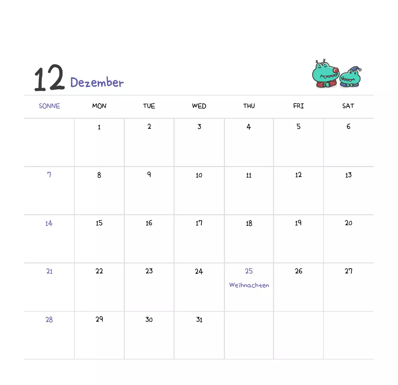 Ein Kalender mit einem niedlichen Ago-Illustrationskonzept