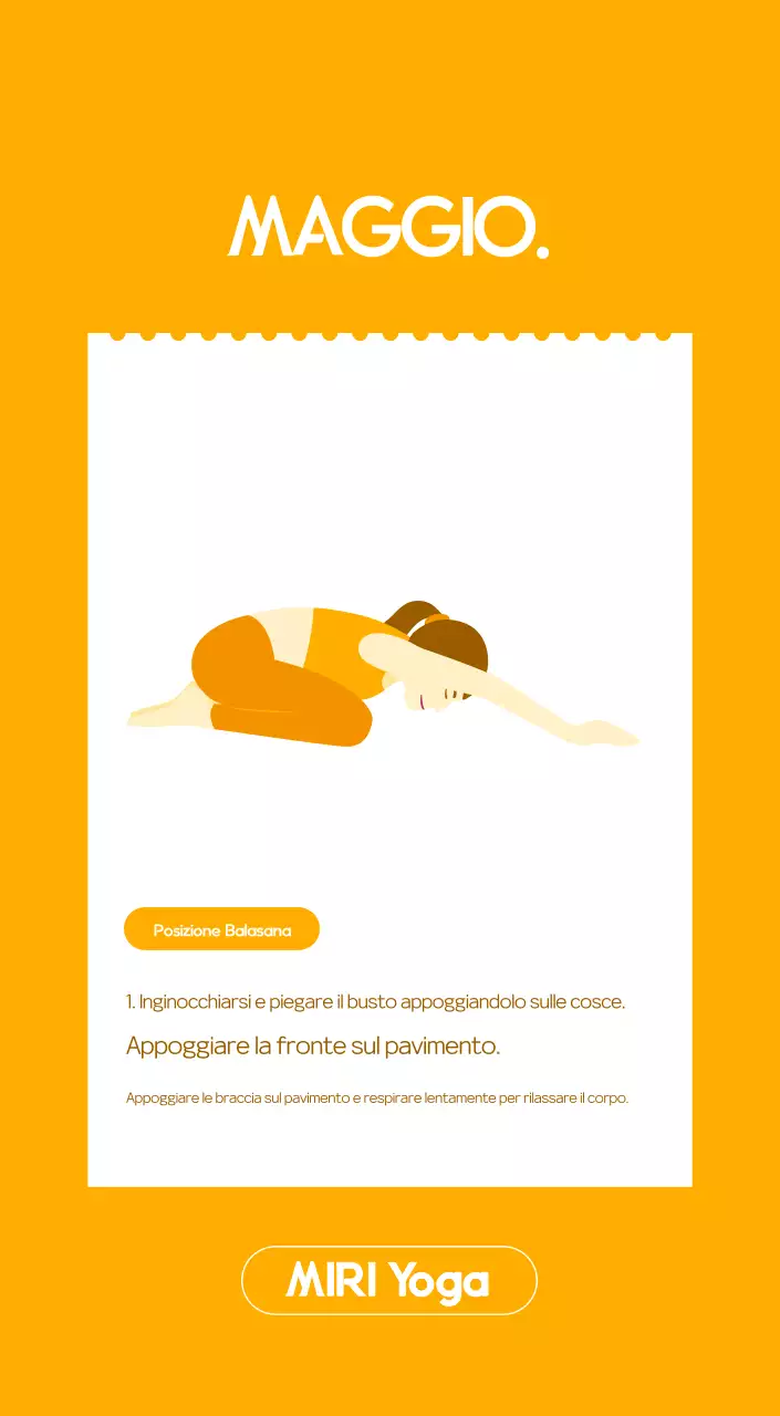 Calendario promozionale arancione dello yoga minimalista