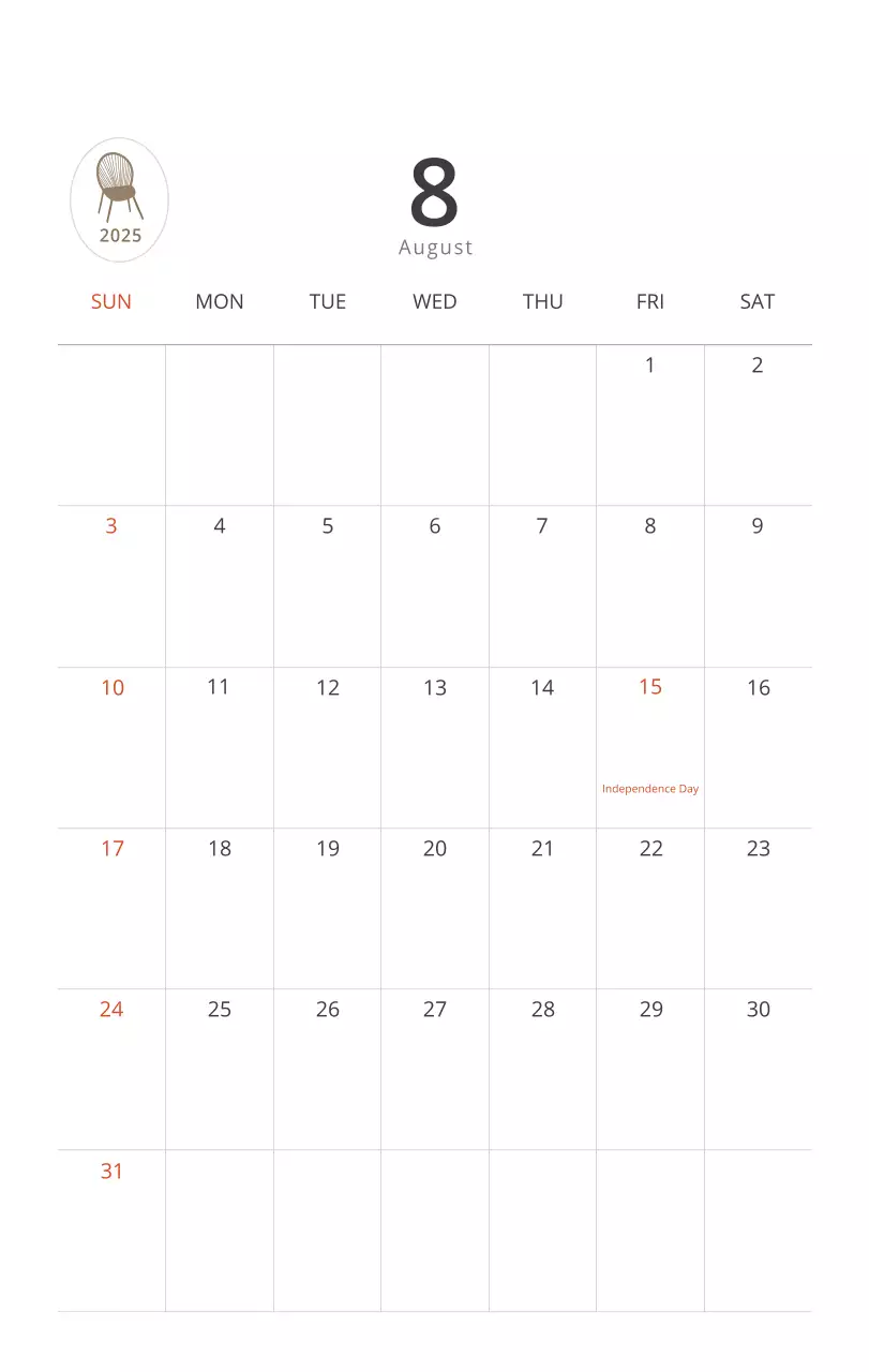 Kalender interior minimalis berwarna krem