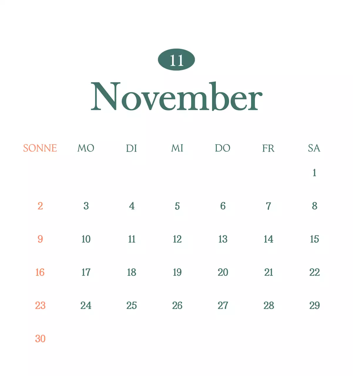 Ein moderner Café-Kalender mit Empfehlungen für das Getränk des Monats